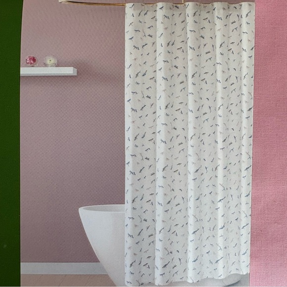 Kate Spade Dragonfly Shower Curtain Blue Purple White NWT - Picture 3 of 5